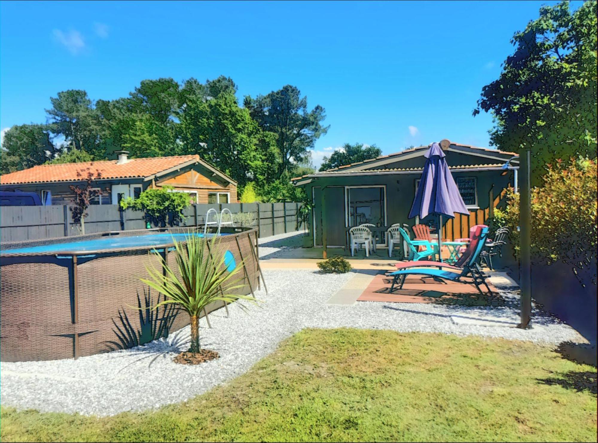 Maison Piscine Privee 4a5 Pers9 & 11 Kms Des Plages Oceanes Et Du * Linxe