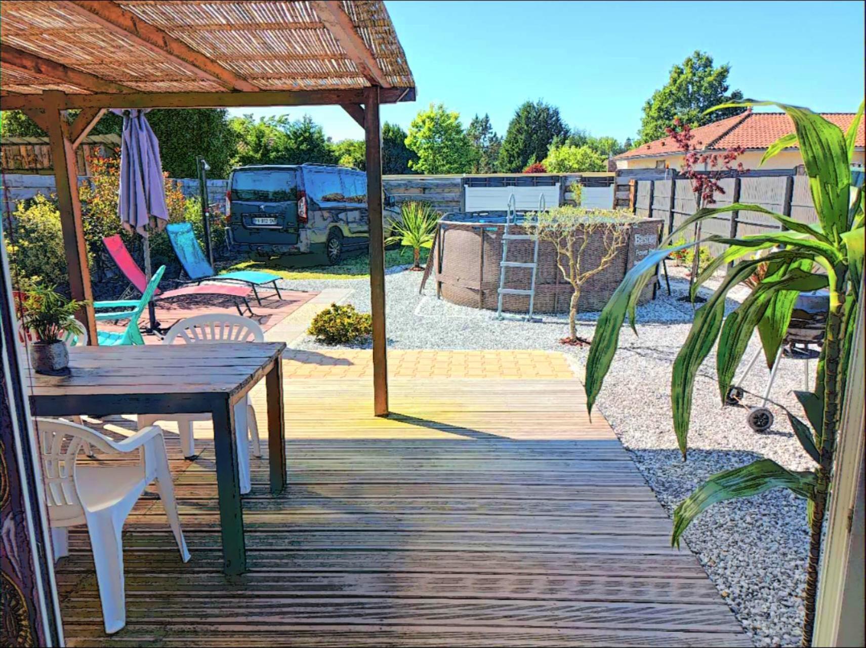 Maison Piscine Privee 4a5 Pers9 & 11 Kms Des Plages Oceanes Et Du Ferienhaus